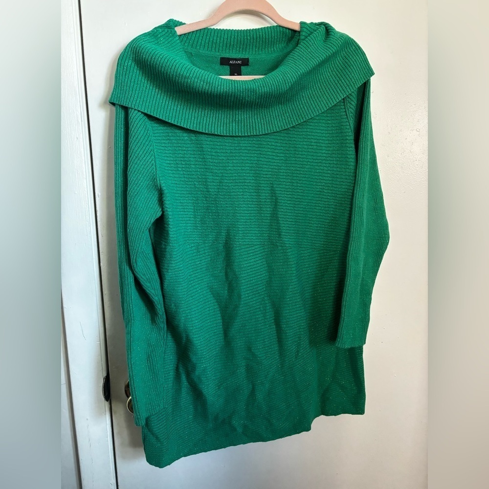 Alfani Vibrant Green Cowl Neck Sweater